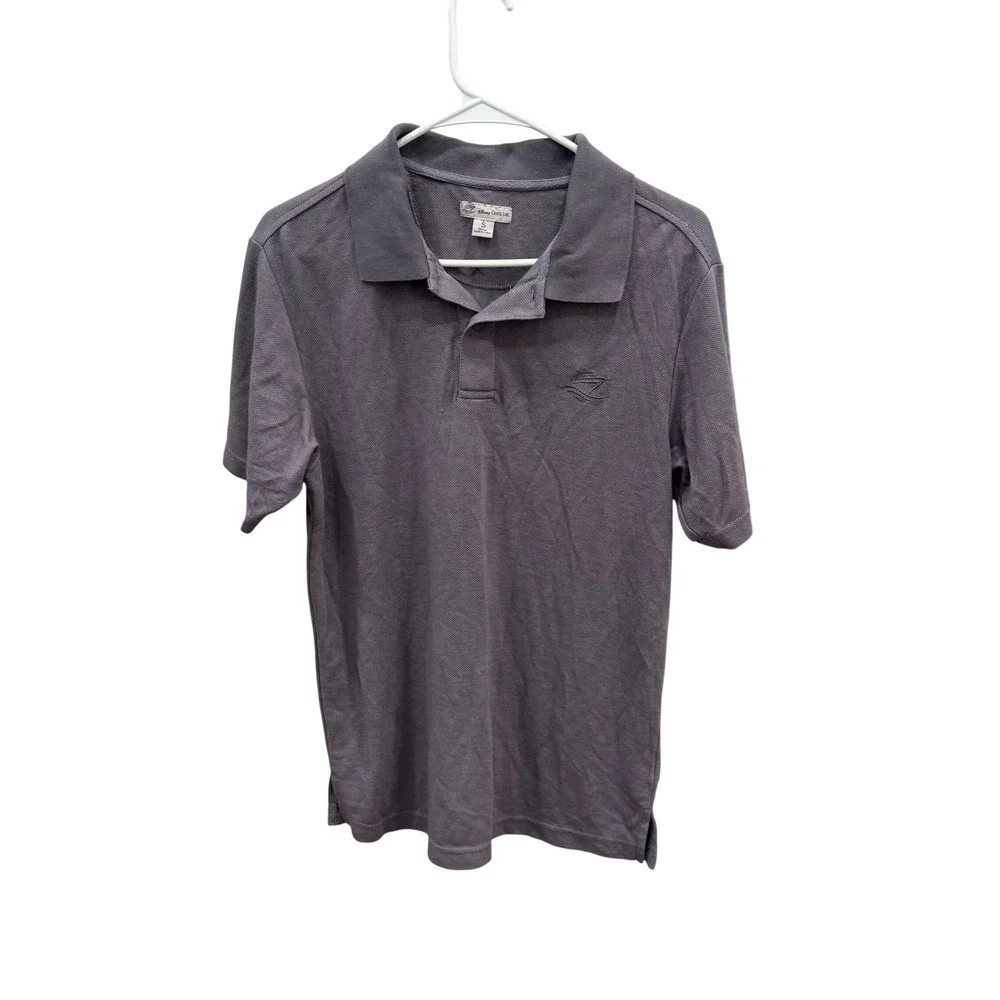 Disney‎ Cruise Line Mens Polo Shirt Small Gray Short Sleeve Embroidered Logo S